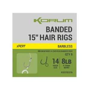 Anzuelo de espina Korum Banded Hair (x8) image-0