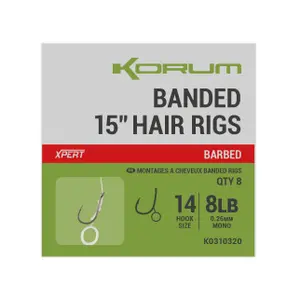 Γάντζος με αγκάθια Korum Banded Hair 15 inch (x8) image-0