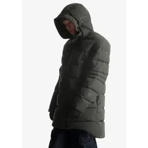 Kurtka puchowa do połowy długości z kapturem Krakatau Strofo image-5