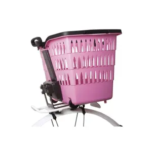 Plastic bicycle basket with handle and wheels Krayton