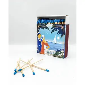 kb877lot6boudal-can-livre-allumettes-plakat-cannes-bleu-blanc-11x11x3-cm