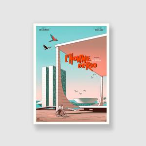 kb949plakbcriob-m-poster-kubbick-l-homme-de-rio-b-blue-white-orange-30x40-cm