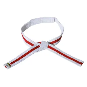 Biały/czerwony/biały pasek na rzepy budō dziecko Kwon