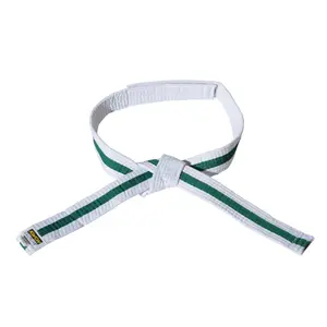 White/green/white velcro belt budō child Kwon image-0
