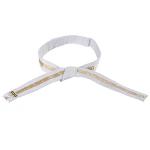 Cinturón de velcro blanco/dorado/blanco budō niño Kwon image-0