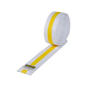 553059-weisser-gelber-weisser-budo-gurtel-kwon-weiss-gelb