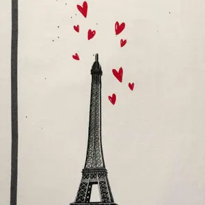 Strofinaccio La Cerise sur le Gâteau Eiffel Cœurs image-1