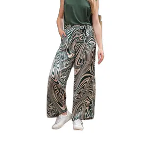 Wide-leg graphical print Trousers for women La Petite Étoile Iwa image-1