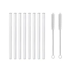 Set aus 8 wiederverwendbaren Glasstrohhalmen La Vague Smoothie Petite image-0