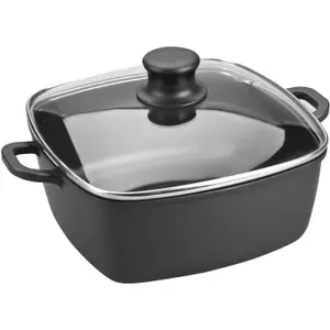 Casserole carré en aluminium fondu avec couvercle verre fondu Lacor Titanium Pro image-0