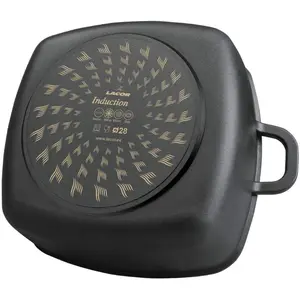 Casserole carré en aluminium fondu avec couvercle verre fondu Lacor Titanium Pro image-2