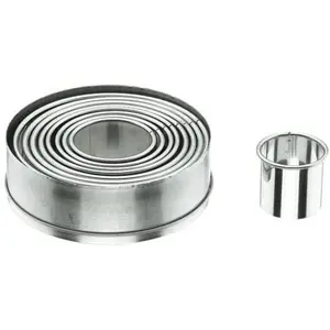 Boîte de 9 decoupoirs ronds unis en inox Lacor image-0