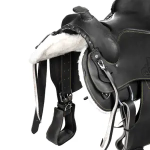 Selle équitation avec siège en nabuk et ornements en fil d'argent Lakota image-4