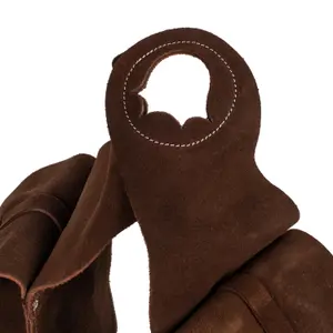 Front saddle bag for horse in suede leather Lakota image-1