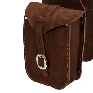 Front saddle bag for horse in suede leather Lakota image-2
