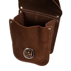 Front saddle bag for horse in suede leather Lakota image-3