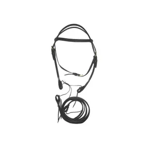 Podbródek do zachodniego jeździectwa podwójny ze skóry z wodzami Lakota image-0