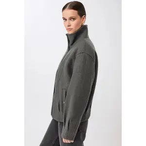 Women’s High Neck Wool Jacket LangerChen image-1