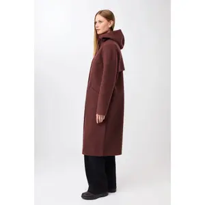 Women's Wool Hooded Coat LangerChen image-1