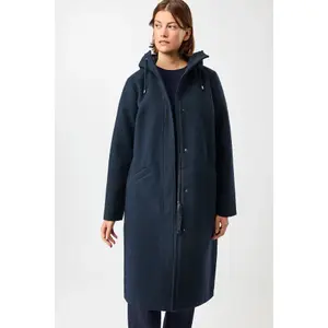 Women's Wool Hooded Coat LangerChen image-1