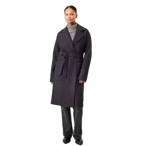 Reversible Collar Coat with Tied Waist for Women LangerChen