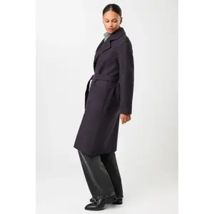 Reversible Collar Coat with Tied Waist for Women LangerChen image-1