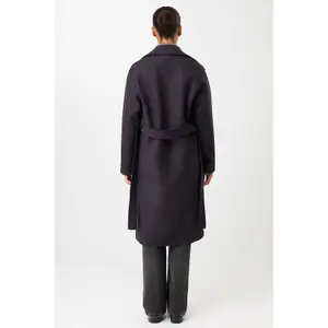 Reversible Collar Coat with Tied Waist for Women LangerChen image-2