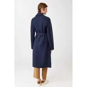 Reversible Collar Coat with Tied Waist for Women LangerChen image-2