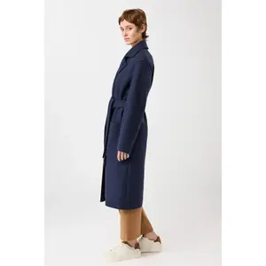 Reversible Collar Coat with Tied Waist for Women LangerChen image-3