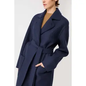 Reversible Collar Coat with Tied Waist for Women LangerChen image-4