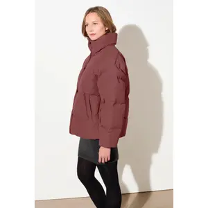 Women's High Collar Padded Jacket with Snap Buttons LangerChen image-2