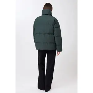 Women's High Collar Padded Jacket with Snap Buttons LangerChen image-4