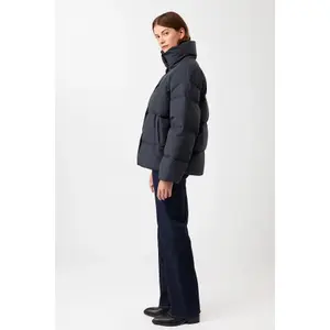 Women's High Collar Padded Jacket with Snap Buttons LangerChen image-2