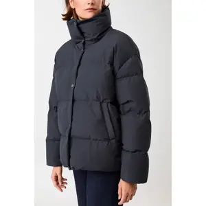 Women's High Collar Padded Jacket with Snap Buttons LangerChen image-3