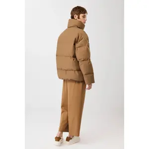 Women's High Collar Padded Jacket with Snap Buttons LangerChen image-3