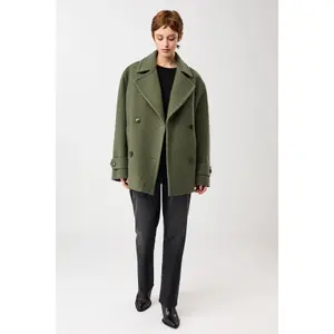 Double-breasted women's coat LangerChen Caban Style image-1