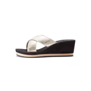 Women's wedge sandals Lascana Metallic image-1