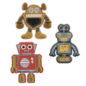 Woven textile stickers for children Lässig Robots image-4