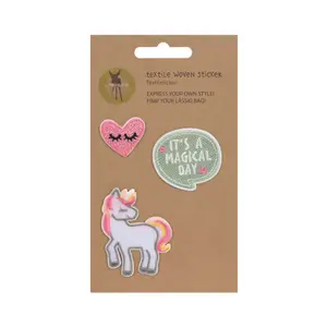 Woven textile stickers for children Lässig Licorne image-0