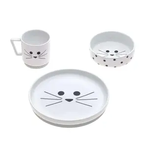 Children's non-slip silicone porcelain crockery set Lässig Little Chums Chat image-0