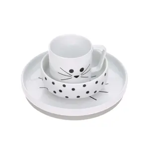 Children's non-slip silicone porcelain crockery set Lässig Little Chums Chat image-1
