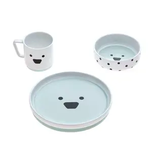 Children's non-slip silicone porcelain crockery set Lässig Little Chums Chien image-0