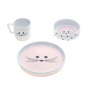 Children's non-slip silicone porcelain crockery set Lässig Little Chums Souris image-0