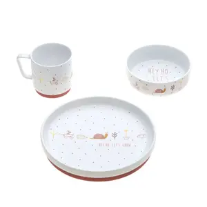Children's non-slip silicone porcelain crockery set Lässig Garden Explorer image-0