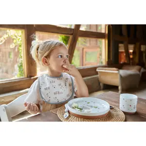 Porcelain and silicone plate for children Lässig Tiny Farmer Mouton/Oie image-2