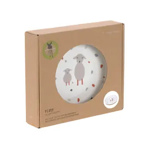 Porcelain and silicone plate for children Lässig Tiny Farmer Mouton/Oie image-4