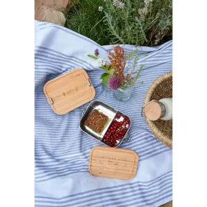 Stainless steel and bamboo snack box Lässig Garden Explorer image-2