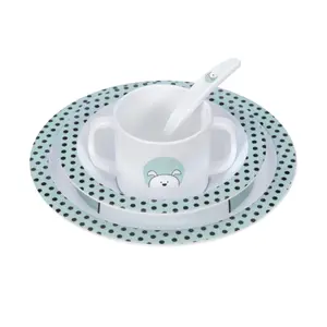 Dish set (plate, bowl, cup, spoon) baby Lässig Little Chums Chien image-1