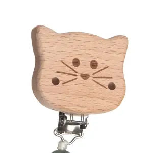 Wooden/silicone pacifier attachment Lässig Little Chums Chat image-4