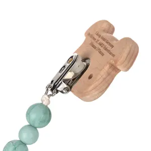 Wooden/silicone pacifier attachment Lässig Little Chums Chien image-2